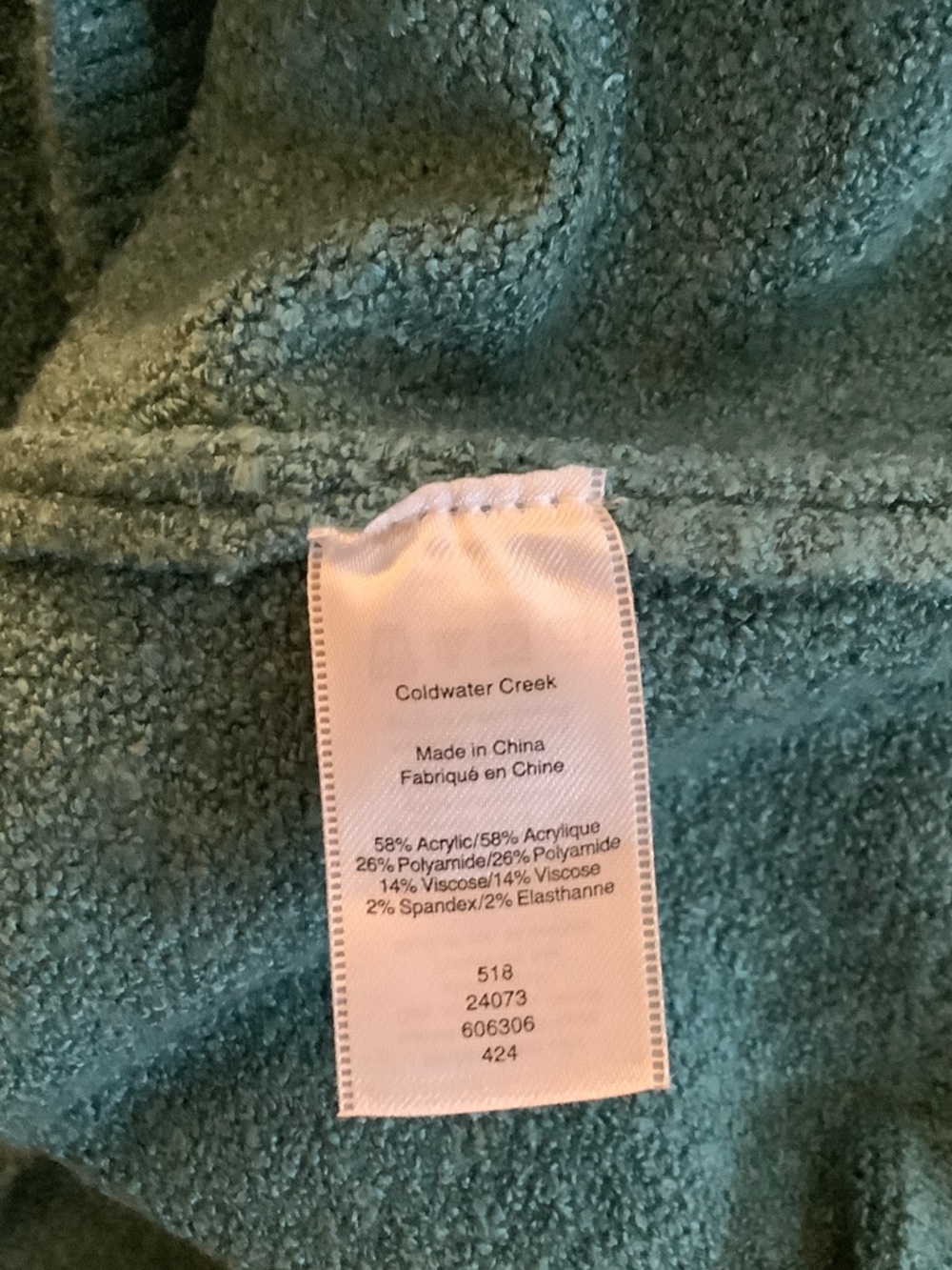 Coldwater Creek Teal Fair Isle Button-Front Cardigan - Picture 6 of 6